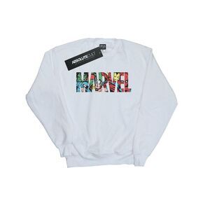 Marvel Comics Boys Character Infill Logo Sweatshirt / White
